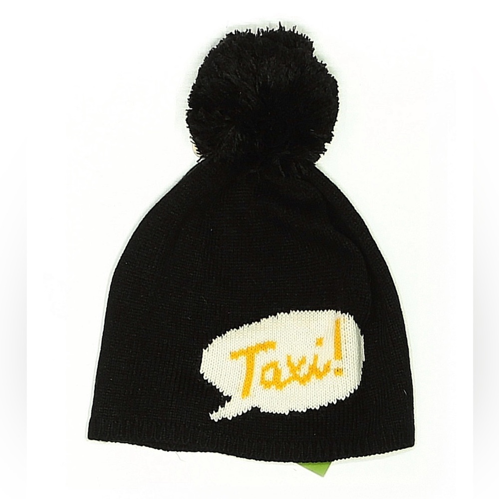 Kate Spade Black Pom Pom Beanie Hat